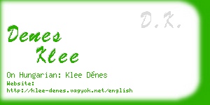 denes klee business card